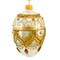 Miss Christmas 4.5 Inch Small White And Gold Faberge Egg Christmas Tree Ornament , Christmas Decor Easter Retro Style